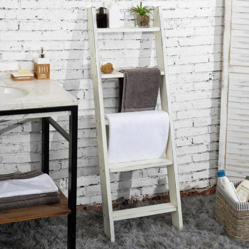 Vintage White Blanket Ladder MyGift
