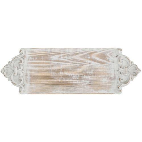 Vintage Whitewashed Distressed Solid Wood Coffee/Tea Serving Tray - MyGift