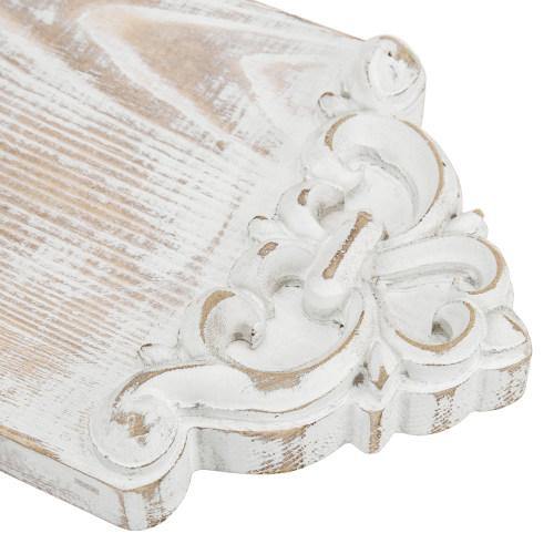 Vintage Whitewashed Distressed Solid Wood Coffee/Tea Serving Tray - MyGift