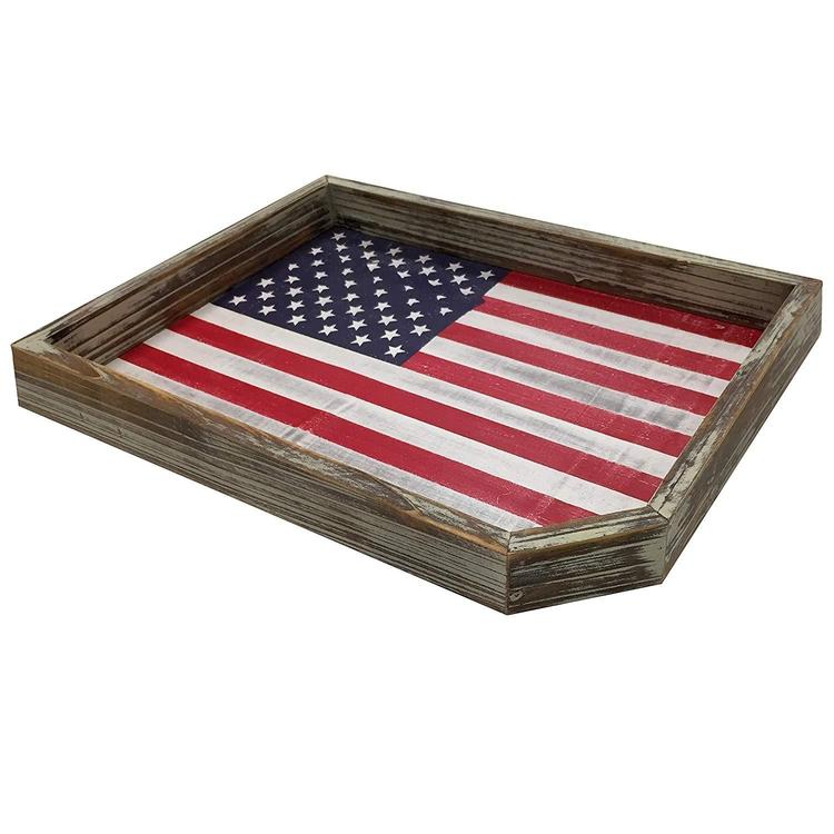american flag themed serving tray