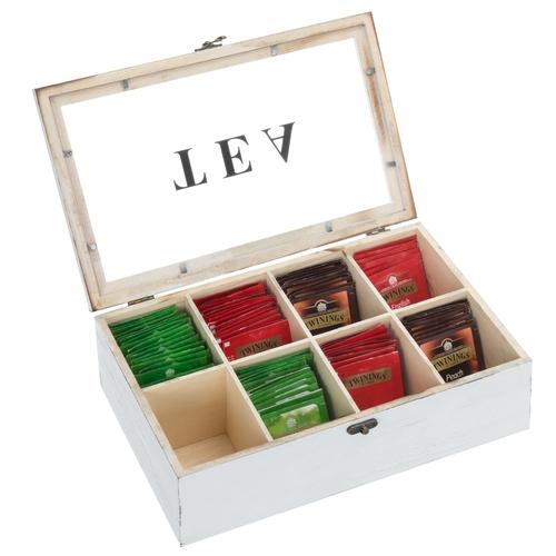 Vintage Wood Storage Box with Clear Lid