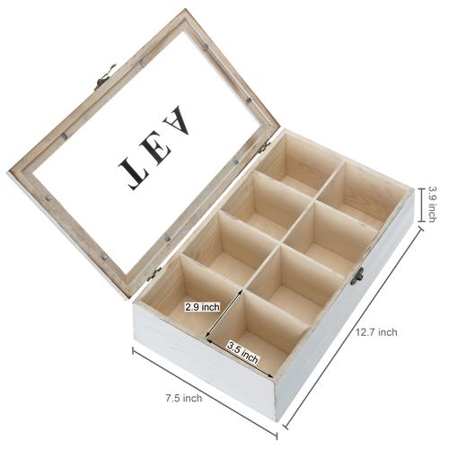 Vintage Wood Storage Box with Clear Lid