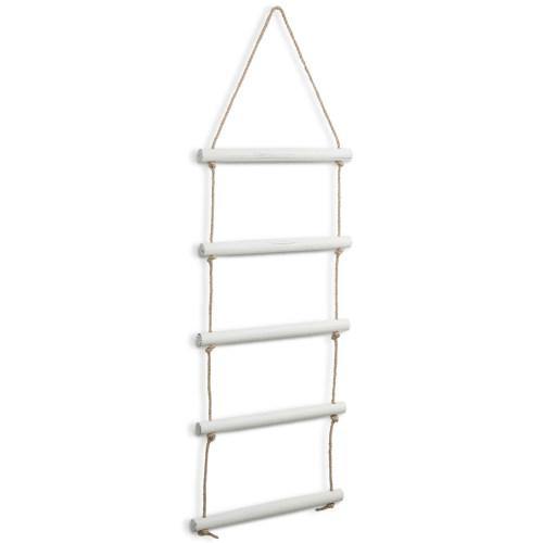 Wall Hanging Whitewashed Wood & Rope Towel Ladder - MyGift