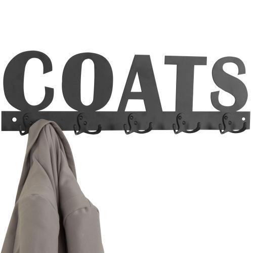Wall Mounted Black Metal Design Rack COATS