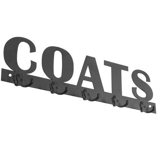 Wall Mounted Black Metal Design Rack COATS