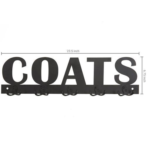Wall Mounted Black Metal Design Rack COATS
