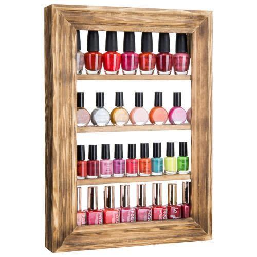 Wall-Mounted Burnt Wood Nail Polish & Essential Oil Rack - MyGift