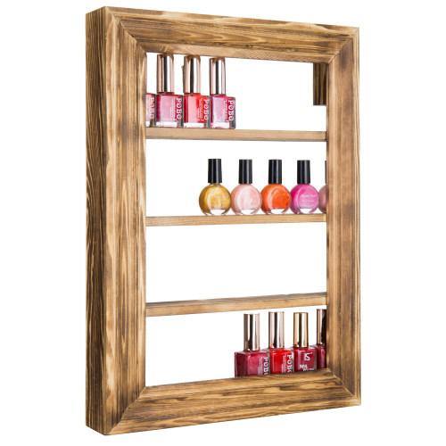 Wall-Mounted Burnt Wood Nail Polish & Essential Oil Rack - MyGift