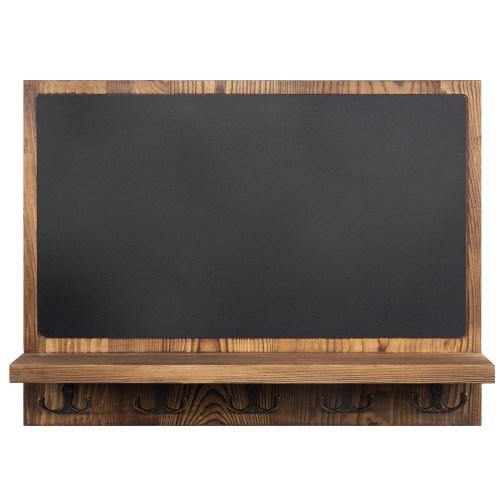 Wall Mounted Chalkboard w/ Shelf and Hooks - MyGift
