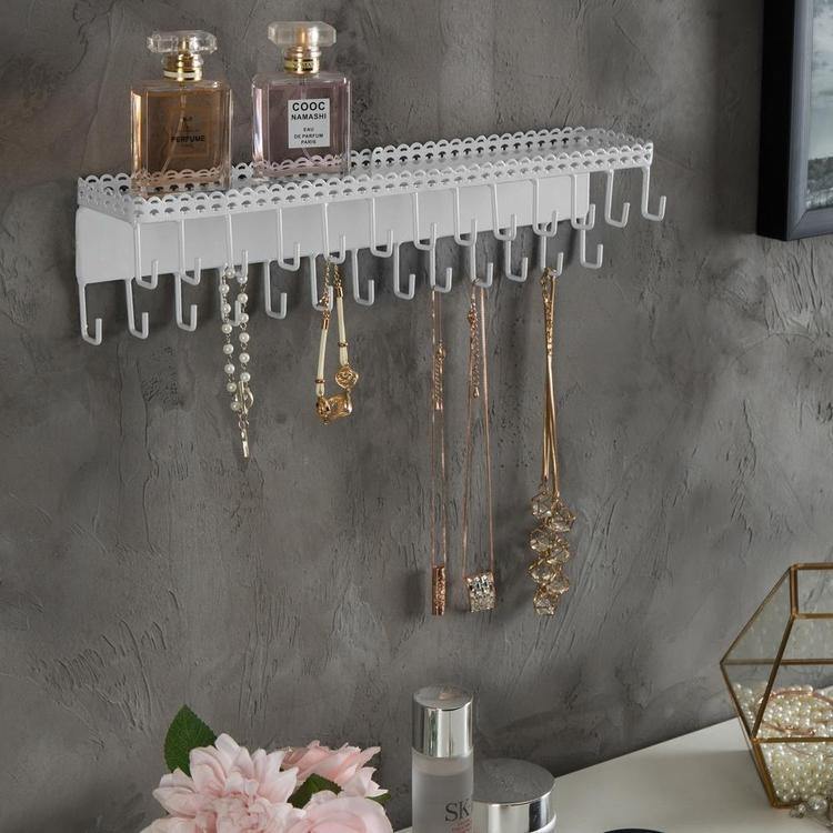 Wall-Mounted Jewelry Organizer with Display Shelf - MyGift