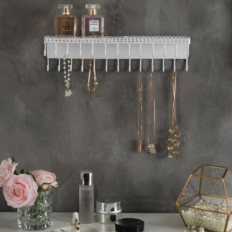 Wall-Mounted Jewelry Organizer with Display Shelf - MyGift