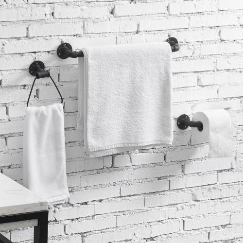 Wall Mounted Metal Pipe Bathroom Accessory Set - MyGift