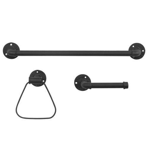 Wall Mounted Metal Pipe Bathroom Accessory Set - MyGift