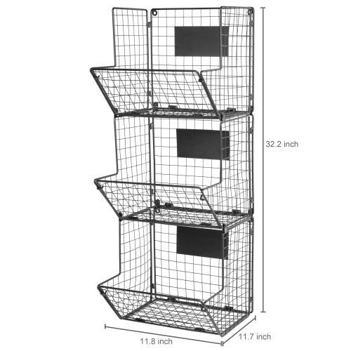 Wall Mounted Produce Baskets with Chalkboard Labels