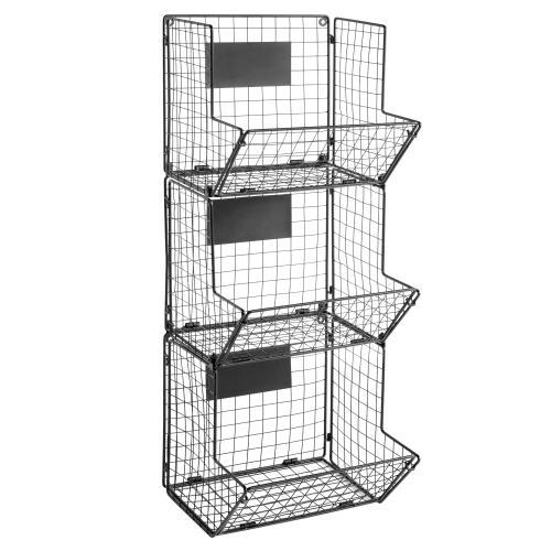 Wall Mounted Produce Baskets with Chalkboard Labels