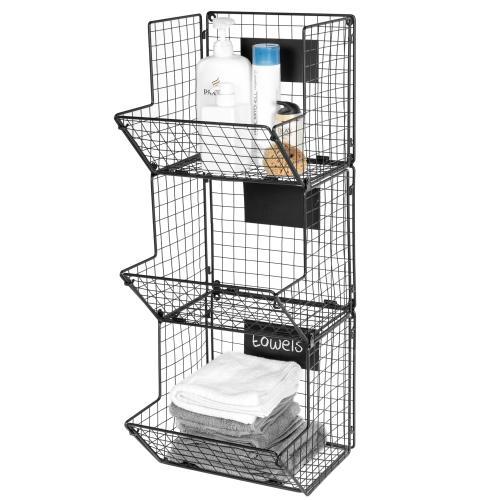 Wall Mounted Produce Baskets with Chalkboard Labels