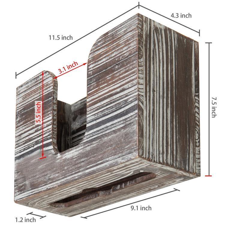 Wall-Mounted Torched Wood Paper Towel Dispenser - MyGift