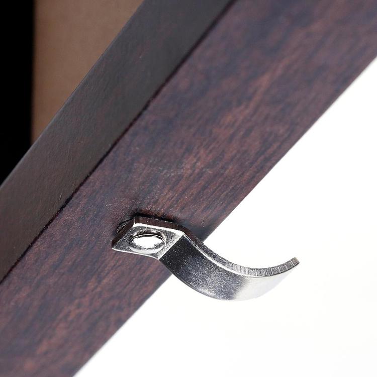 Wall-Mounted Wood Whiteboard / Cork Board w/ 4 Key Hooks & 4 Picture Frame Slots - MyGift Enterprise LLC