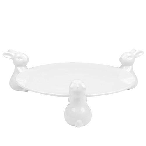 White Ceramic Bunny Serving Plate - MyGift
