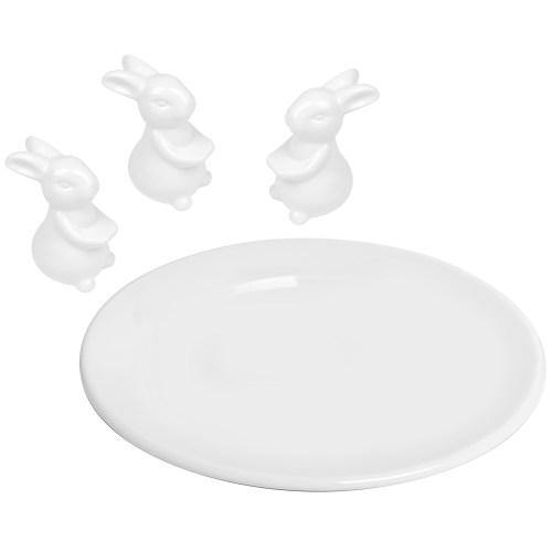 White Ceramic Bunny Serving Plate - MyGift