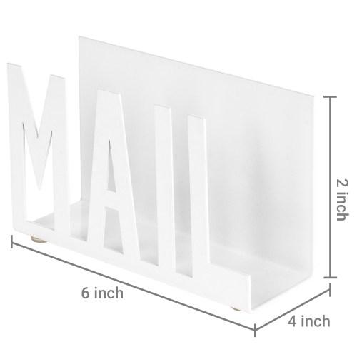 White Metal Desktop Cutout Mail Letter Holder (Set of 2)