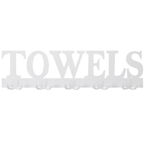 White Metal TOWELS Design Wall Mounted Towel Rack