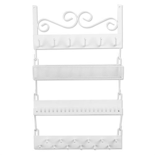 White Metal Wall-Mounted Jewelry Rack - MyGift