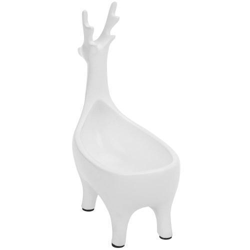 White Resin Deer Design Jewelry Stand with Dish - MyGift