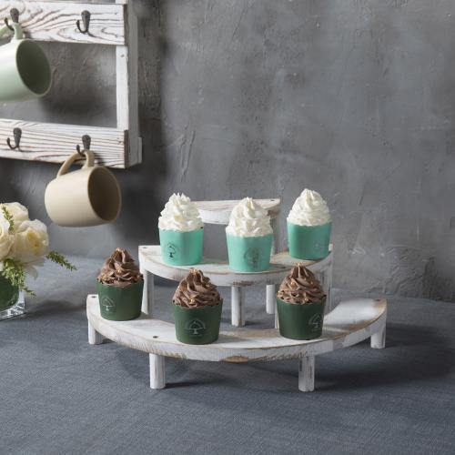White Washed 3-Tier Retail Display Risers - MyGift