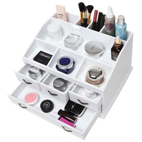 White Wood Jewelry and Makeup Organizer - MyGift