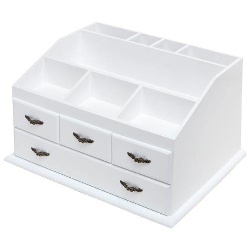 White Wood Jewelry and Makeup Organizer - MyGift
