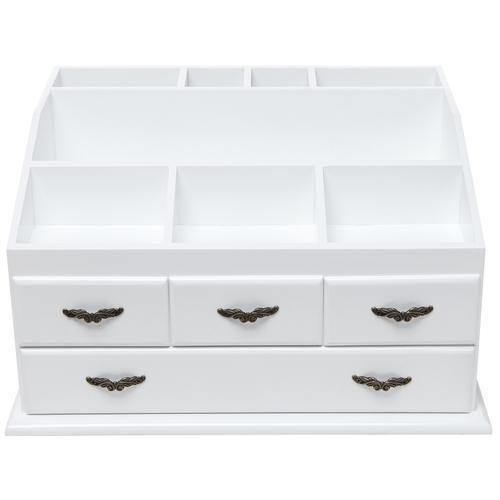 White Wood Jewelry and Makeup Organizer - MyGift