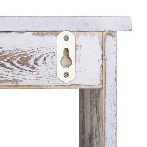 Whitewashed Bathroom Shelf with Towel Bar - MyGift
