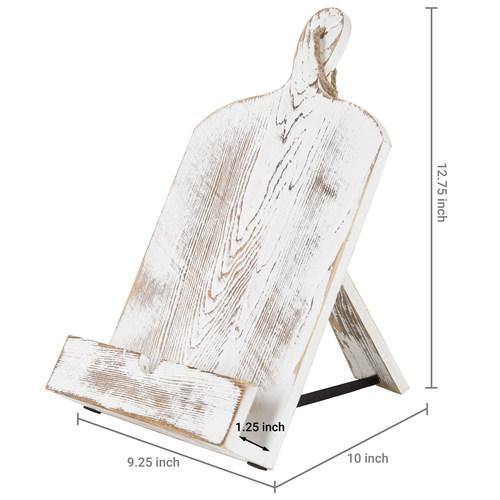 Whitewashed Cutting Board Style Cookbook Holder - MyGift