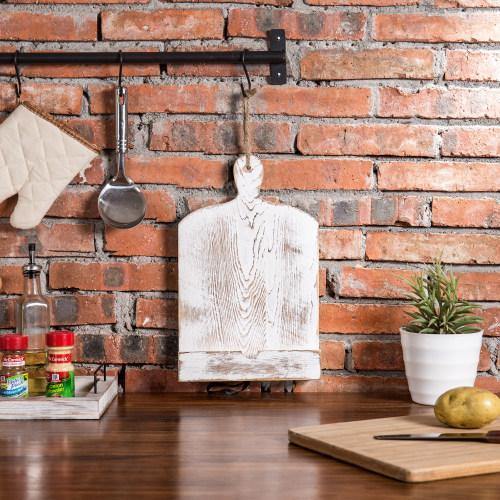 Whitewashed Cutting Board Style Cookbook Holder - MyGift