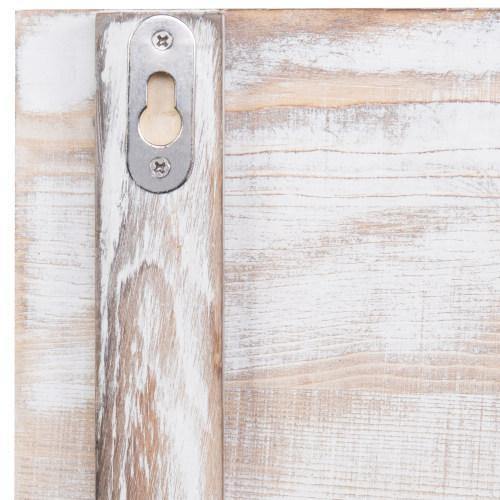 Whitewashed Wall Mounted Mail Sorter with Chalkboard, Hooks & Shelf - MyGift