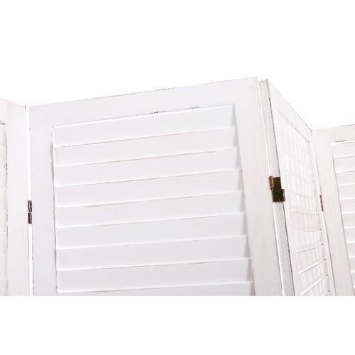 Whitewashed Wood 4-Panel Room Divider - MyGift