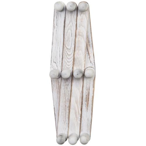 Whitewashed Wood Accordion Peg Coat Rack