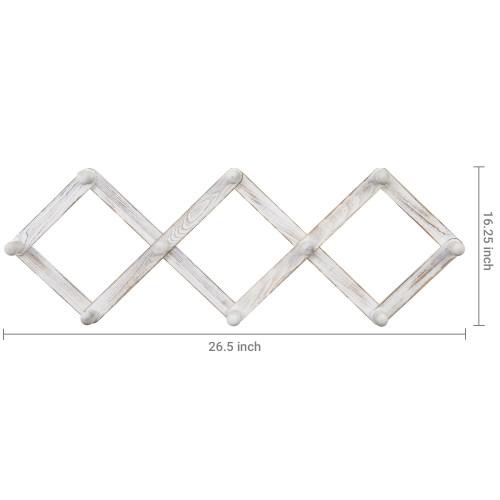 Whitewashed Wood Accordion Peg Coat Rack