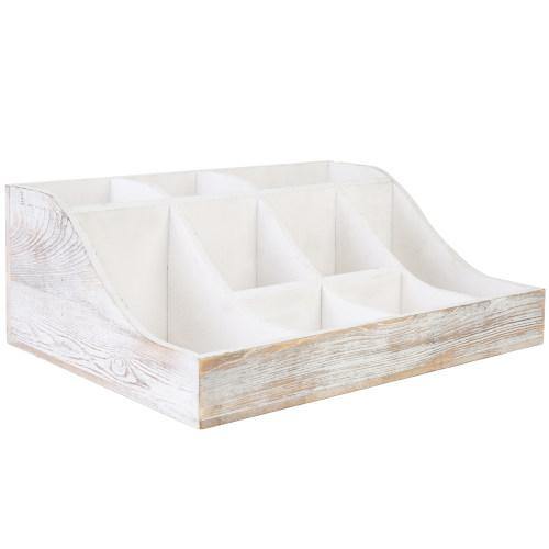 Whitewashed Wood Coffee & Tea Organizer - MyGift