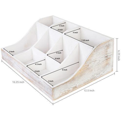 Whitewashed Wood Coffee & Tea Organizer - MyGift