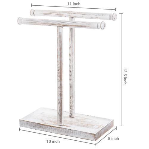 Whitewashed Wood Countertop Hand Towel Stand - MyGift