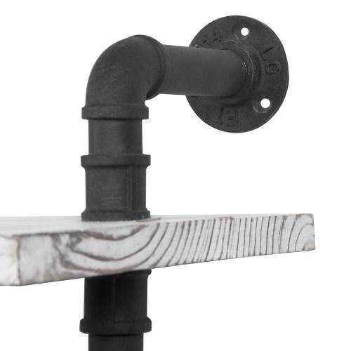 Whitewashed Wood & Industrial Pipe Shelving Unit - MyGift