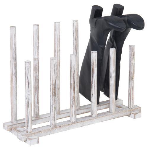Whitewashed Wood Inverted Boot Storage Rack - MyGift