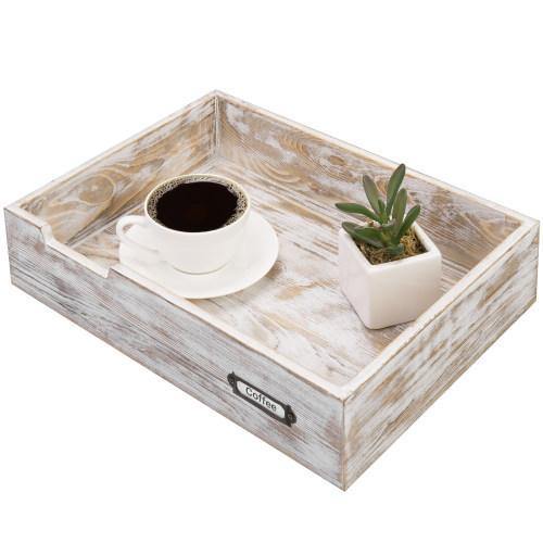 Whitewashed Wood Office Document Tray - MyGift