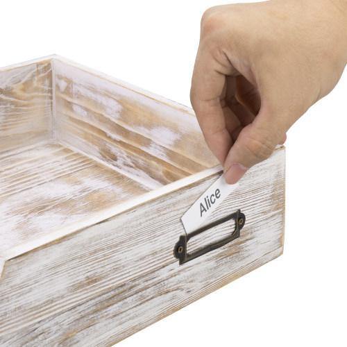 Whitewashed Wood Office Document Tray - MyGift