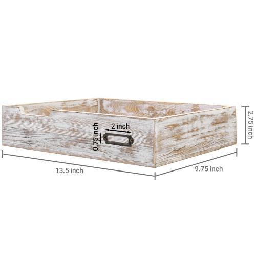 Whitewashed Wood Office Document Tray - MyGift