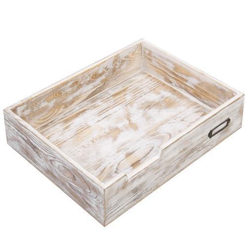 Whitewashed Wood Office Document Tray - MyGift