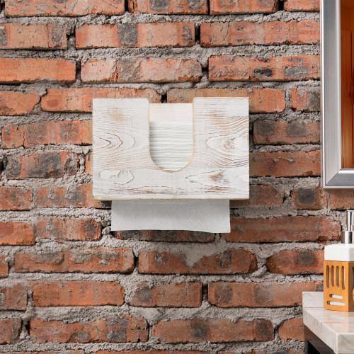 Whitewashed Wood Wall Mounted Paper Towel Holder - Thumbnail 5