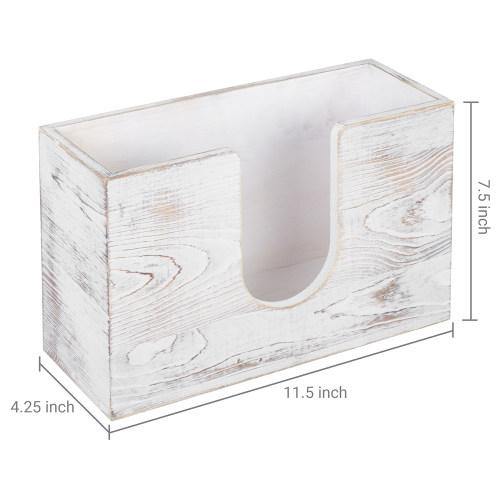 Whitewashed Wood Wall Mounted Paper Towel Holder - Thumbnail 2